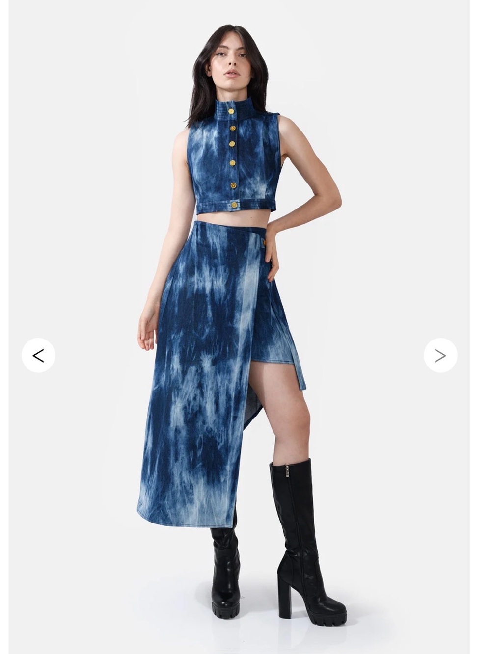 Kargede Cascade Asymmetric Denim Wrap Skirt XXXS Aus Designer Avant Garde 24-26” - Picture 15 of 15